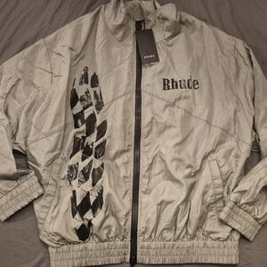 Rhude Silver and Black Windbreaker Size Medium BNWT